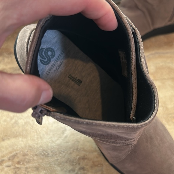 Clarks rani ankle boot lightweight pewter tan new size 7 cloudsteppers - Picture 4 of 7